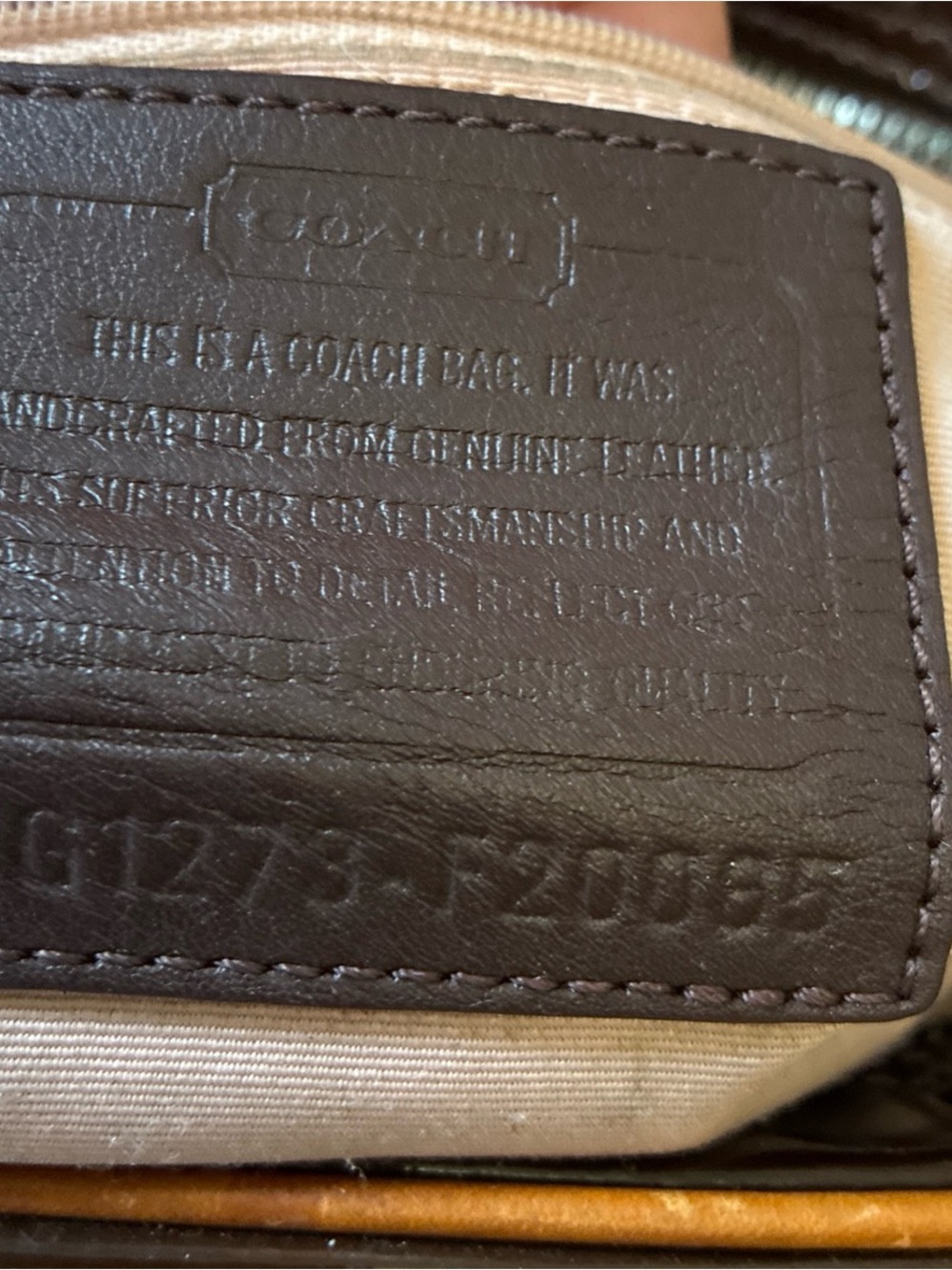 COACH Y2K Brown Patent Leather Signature Shoulder Bag F20065 12x7” - Picture 2 of 10